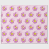 Daisy Pink Breast Cancer Survivor Ribbons Cadeaupapier (Vlak)