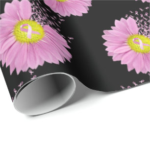 Daisy Pink Breast Cancer Survivor Ribbons Cadeaupapier