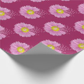 Daisy Pink Breast Cancer Survivor Ribbons Cadeaupapier (Hoek)
