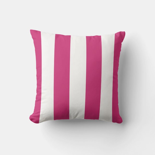 Daisy Pink en White Striped Sierkussen (Voorkant)