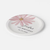 Daisy Pink Girl eerste verjaardagsfeestje Papieren Bordje (Gekanteld)