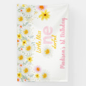 Daisy Pink Gold Little Miss Onederful Birthday Spandoek (Verticaal)