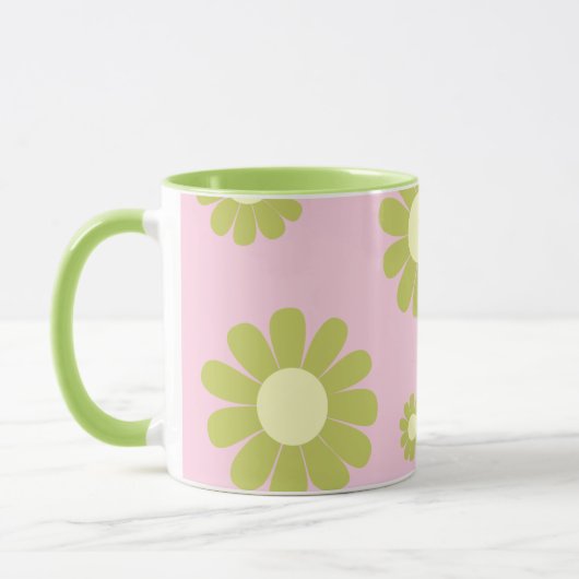 Daisy Pink Green Mok (Links)