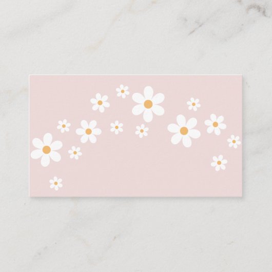 Daisy Pink Retro Baby shower Books for Baby Informatiekaartje (Achterkant)