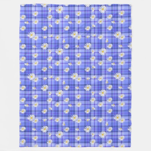 Daisy Play Blues Fleece Deken (Voorkant)