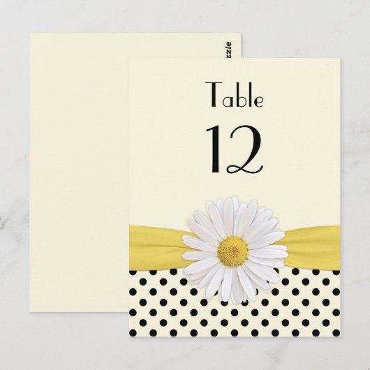 Daisy Polka Dot Special Occasion Tafel Kaart (Voorkant / Achterkant)