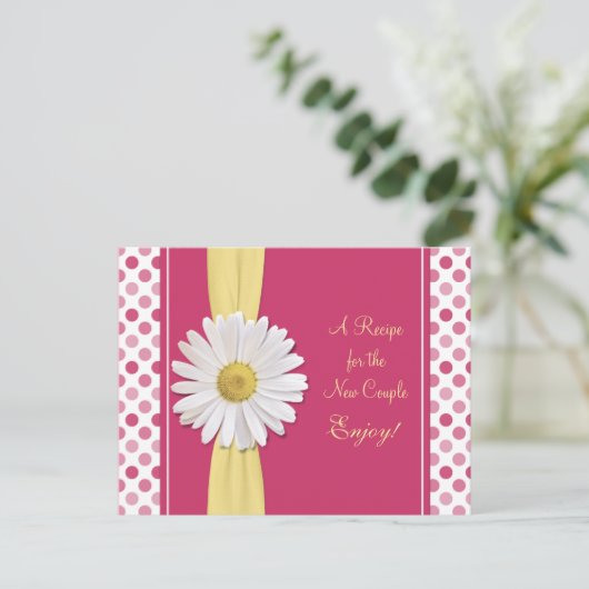 Daisy & Polka Dots Recept Kaart voor het nieuwe pa (Staand voorkant)