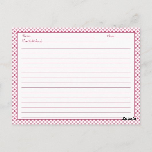 Daisy & Polka Dots Recept Kaart voor het nieuwe pa (Achterkant)