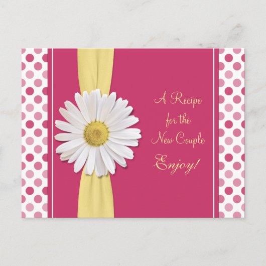 Daisy & Polka Dots Recept Kaart voor het nieuwe pa (Voorkant)