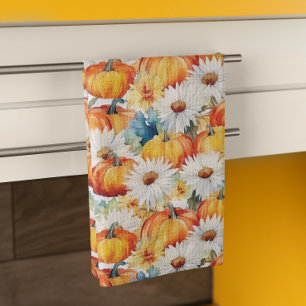 Daisy Pompoen Herfst Thanksgiving Bloem Theedoek
