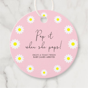 Daisy - Pop het als ze baby shower pop Bedankjes Labels