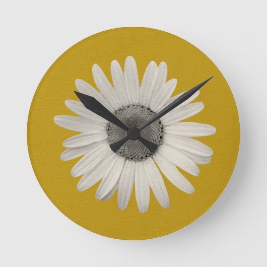 Daisy Pop of Color Mustard Yellow Ronde Klok (Voorkant)