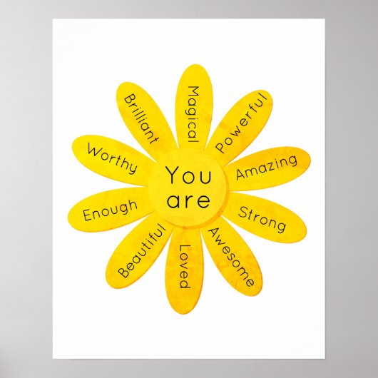 Daisy Positive Daily Affirmations Poster (Voorkant)