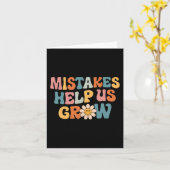Daisy Positive Growth Mindset Retro Teacher Back T Kaart (Gele Bloem)
