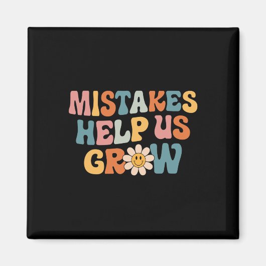 Daisy Positive Growth Mindset Retro Teacher Back T Magneet (Voorkant)
