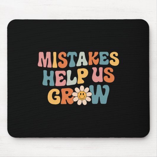 Daisy Positive Growth Mindset Retro Teacher Back T Muismat (Voorkant)