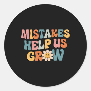 Daisy Positive Growth Mindset Retro Teacher Back T Ronde Sticker