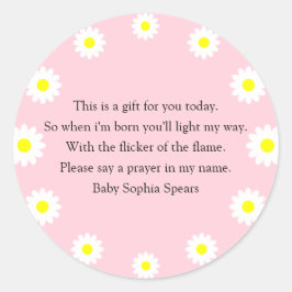 Daisy - Prayer Candle Label