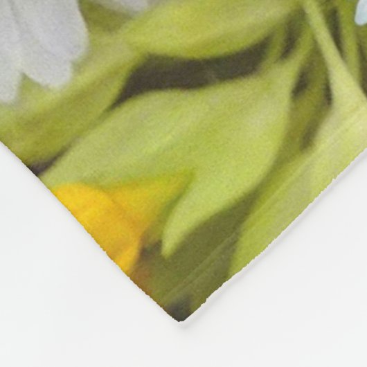 Daisy ,Primrose, Daffodil Flowers Fleece Deken (Hoek)