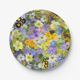 Daisy ,Primrose, Daffodil Flowers Papieren Bordje