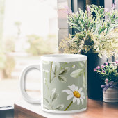 Daisy Print Coffee Mug Wraparound Design  Grote Koffiekop