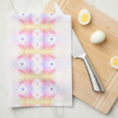 Daisy Print Theedoek met Roze (Quarter Fold)