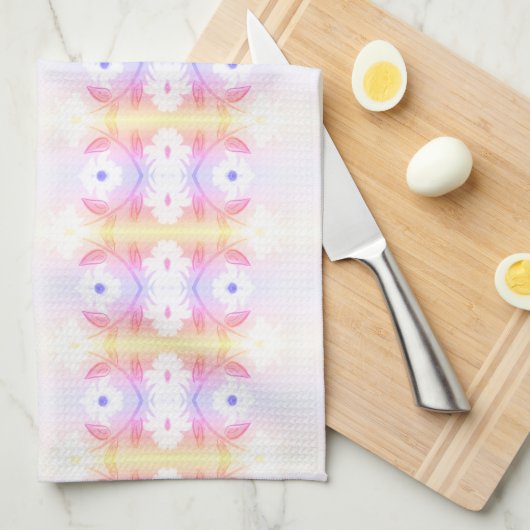  Daisy Print Theedoek met Roze (Quarter Fold)