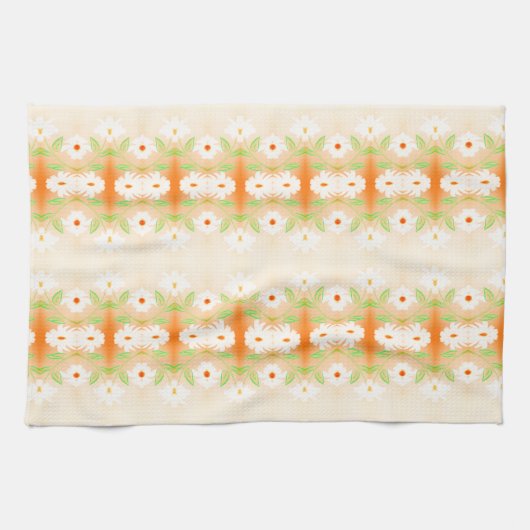  Daisy Print Theedoek met Sinaasappel (Horizontaal)