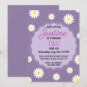 Daisy Print Verjaardagsfeest Kaart (Voorkant / Achterkant)