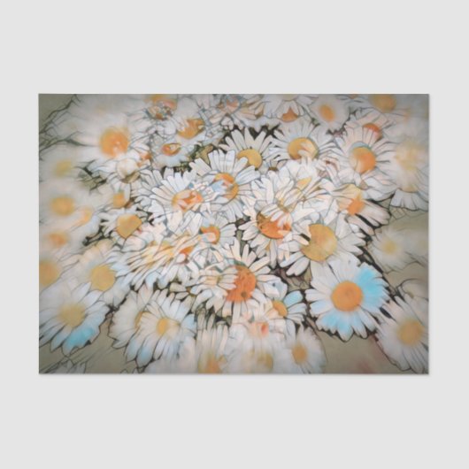 Daisy Print White Flower Art-ontkoppeling Tissuepapier (Voorkant)