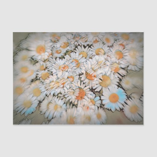 Daisy Print White Flower Art-ontkoppeling Tissuepapier (Voorkant)