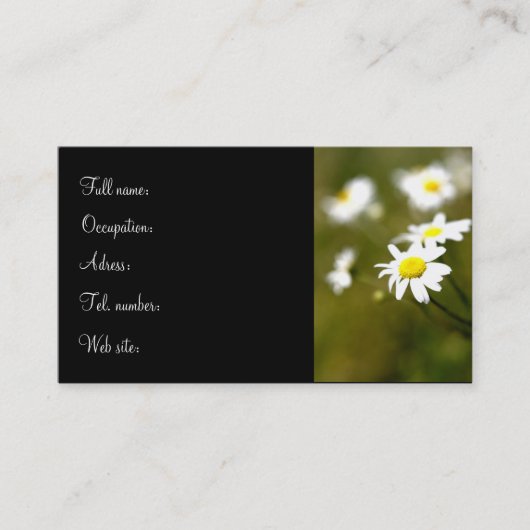 Daisy Profile Card Visitekaartje (Voorkant)
