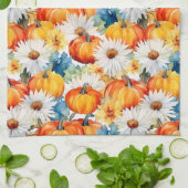 Daisy Pumpkin Autumn Thanksgiving Bloemen Theedoek (Gevouwen)