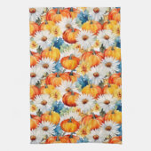 Daisy Pumpkin Autumn Thanksgiving Bloemen Theedoek (Verticaal)