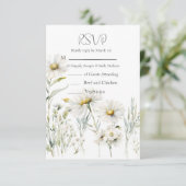 Daisy QR Code Wedding RSVP Kaartje (Staand voorkant)