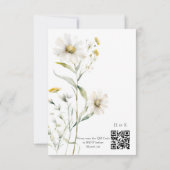 Daisy QR Code Wedding RSVP Kaartje (Achterkant)