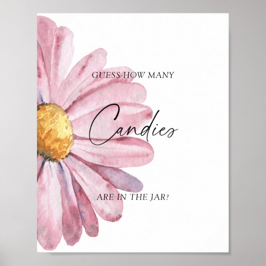 Daisy -raad hoeveel snoepjes Poster (Voorkant)