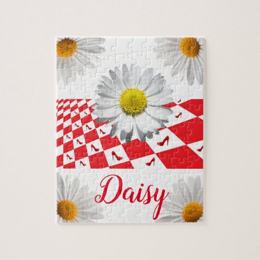 Daisy Red Gecontroleerd Jigzaag Puzzle Legpuzzel (Verticaal)