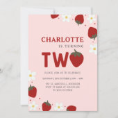 Daisy Red Strawberry 2e zomerverjaardag Kaart (Voorkant)