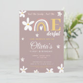 daisy regenboog Is ze niet Onederful 1e verjaardag Kaart (Staand voorkant)