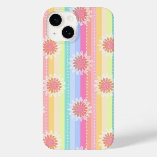Daisy regenboogstrepen telefoonbehuizing Case-Mate iPhone case (Achterkant)