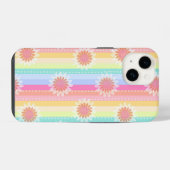 Daisy regenboogstrepen telefoonbehuizing iPhone hoesje (Achterkant horizontaal)
