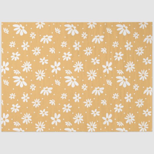 Daisy Retro 70s Groovy Floral ontkoppeling Tissuepapier (Voorkant)