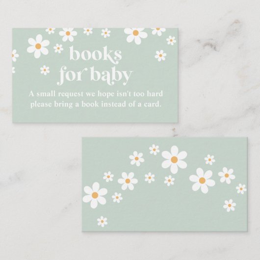Daisy Retro Baby shower Books for Baby Informatiekaartje (Voorkant / Achterkant)