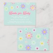 Daisy Retro Baby shower Books for Baby Informatiekaartje (Voorkant / Achterkant)