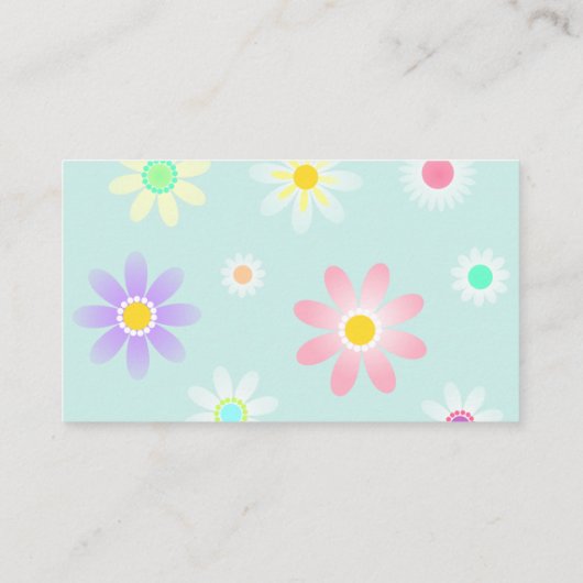 Daisy Retro Baby shower Diaper Raffle Ticket Informatiekaartje (Achterkant)