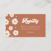 Daisy Retro Baby shower Registry Informatiekaartje (Voorkant)