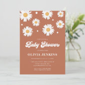 Daisy Retro Baby Shower-uitvindingen Kaart (Staand voorkant)