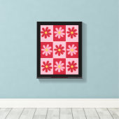 Daisy Retro Bloemmotief  Canvas Afdruk (Insitu (Houten vloer))