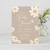 Daisy Retro Boho Baby Shower Kaart (Staand voorkant)